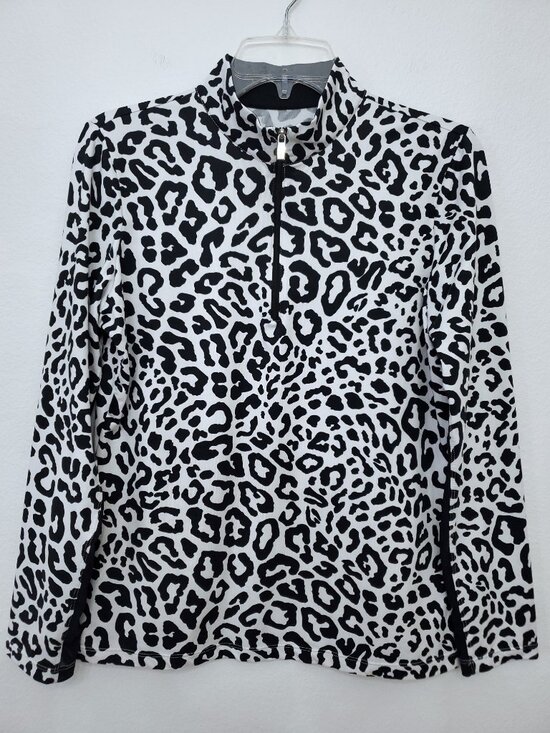 Tail Tops - Tail Activewear Animal Print Long Sleeve 1/4 Zip Tennis Pickleball Golf Top M